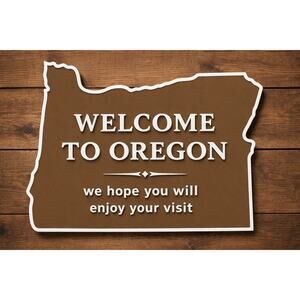 Welcome To Oregon State Entrance Sign Entrance Boundary Line Highway Road Street